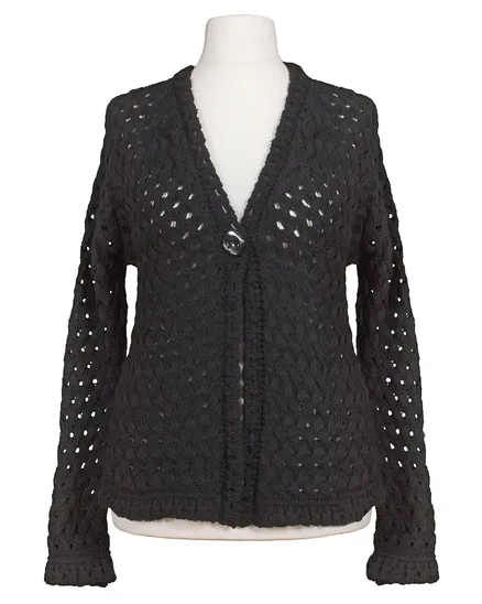 Ajour Strickjacke in schwarz von Diana