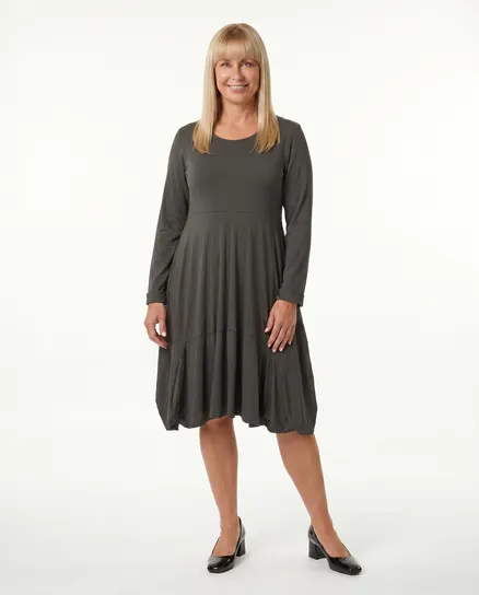 Ballonkleid in anthrazit von Made in Italy