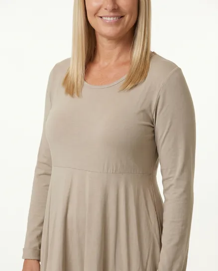 Ballonkleid in beige von Made in Italy