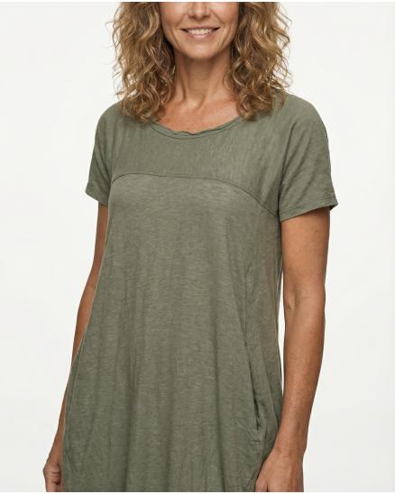 Ballonkleid Baumwolle in khaki von Spaziodonna