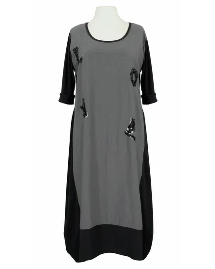 Ballonkleid mit Leinen in schwarz von Vincenzo Allocca