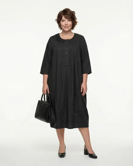 Ballonkleid mit Seide in schwarz von Manga