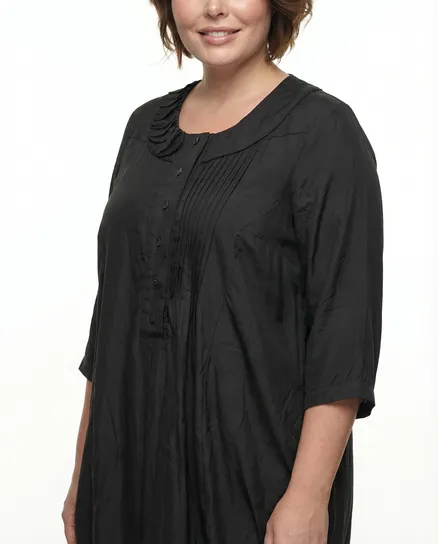 Ballonkleid mit Seide in schwarz von Manga