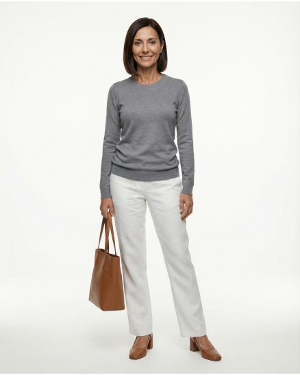 Basic Pullover in grau von Beauty Women