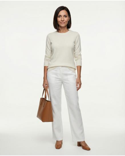 Basic Pullover in wollweiss von Beauty Women