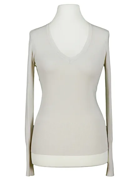 Basic Pullover V Ausschnitt in beige von Spaziodonna