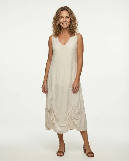 Baumwollkleid in beige von Montan