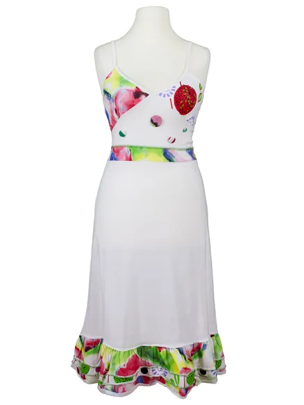 Tr�gerkleid mit Batik in wei� von Dislay Design