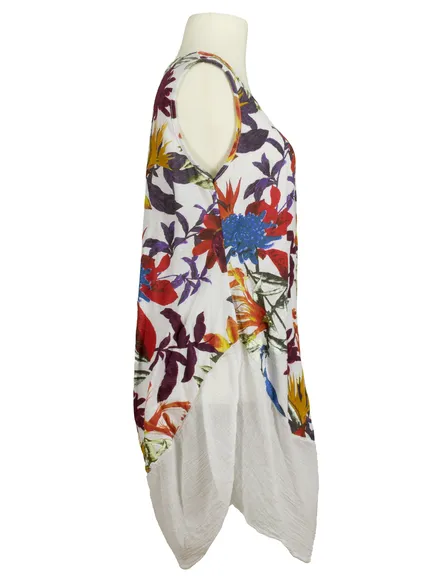 Baumwollkleid Floral in wei� von Diana
