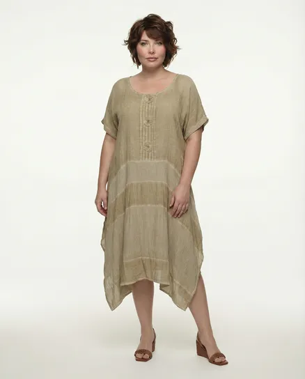 Baumwollkleid 2-tlg in camel von Zedd
