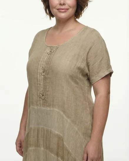 Baumwollkleid 2-tlg in camel von Zedd