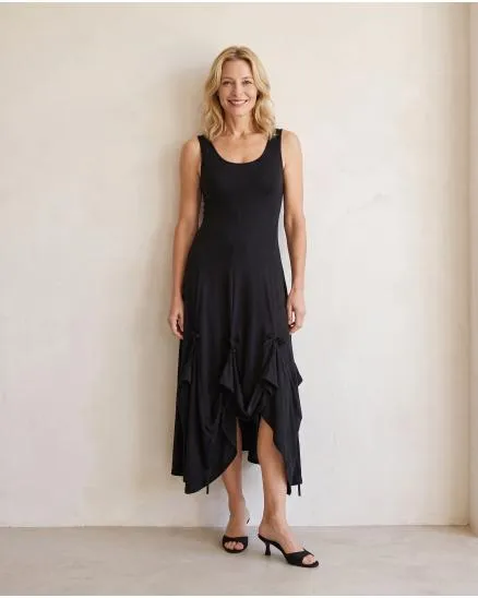 Baumwollkleid A-Linie in schwarz von FASHION