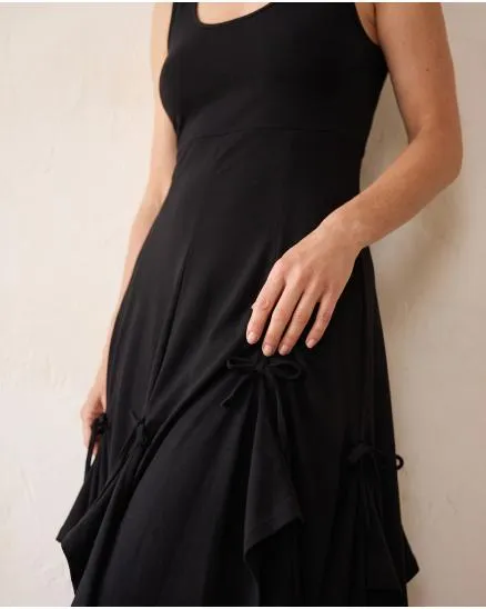 Baumwollkleid A-Linie in schwarz von FASHION