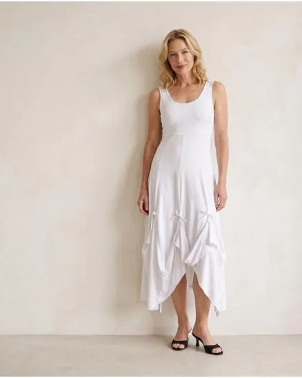 Baumwollkleid A-Linie in wei� von FASHION