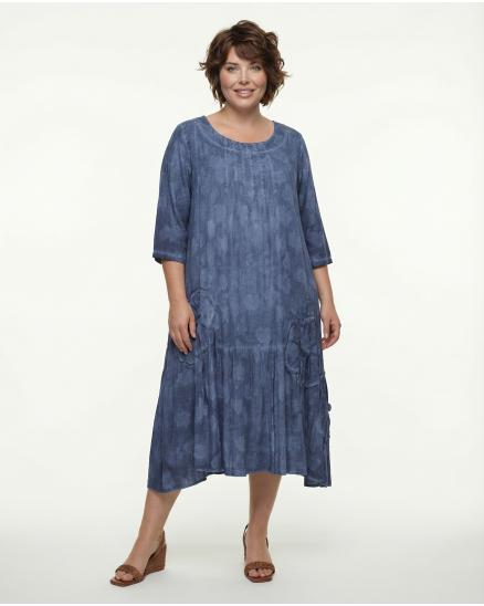 Baumwollkleid A-Schnitt in blau von Manga