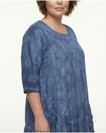 Baumwollkleid A-Schnitt in blau von Manga