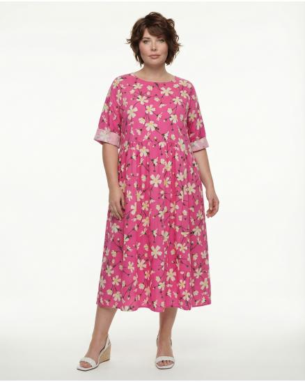 Baumwollkleid Floral in pink von Wendy