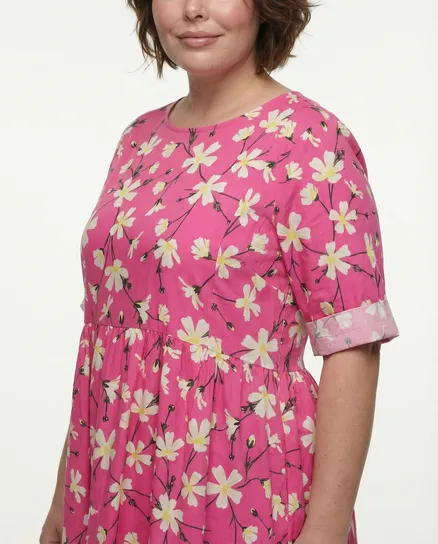 Baumwollkleid Floral in pink von Wendy