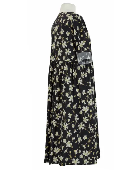 Baumwollkleid Floral in schwarz von Wendy