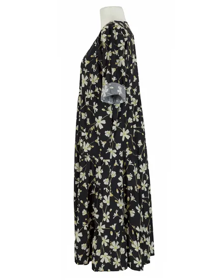 Baumwollkleid Floral in schwarz von Wendy