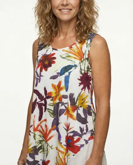 Baumwollkleid Floral in wei� von Diana