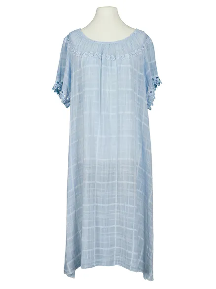 Baumwollkleid mit Spitze in blau von Spaziodonna