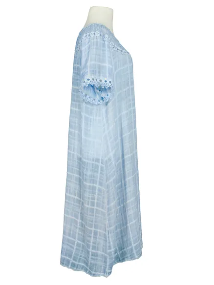 Baumwollkleid mit Spitze in blau von Spaziodonna