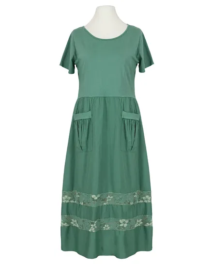Baumwollkleid mit Spitze in petrol von Made in Italy