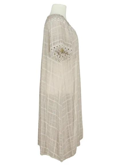 Baumwollkleid mit Spitze in taupe von Spaziodonna