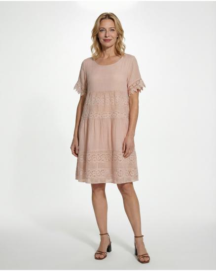 Baumwollkleid Spitze in rosa von Diana