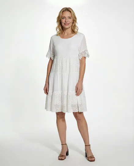 Baumwollkleid Spitze in wei� von Diana