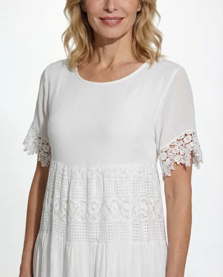 Baumwollkleid Spitze in wei� von Diana