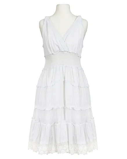 Baumwollkleid Stickerei in wei� von My Collection