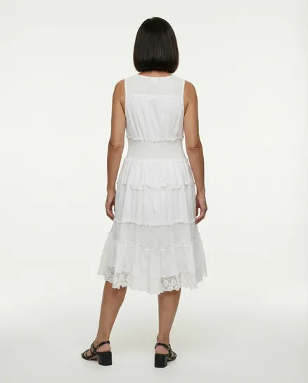 Baumwollkleid Stickerei in wei� von My Collection