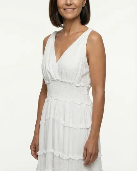Baumwollkleid Stickerei in wei� von My Collection