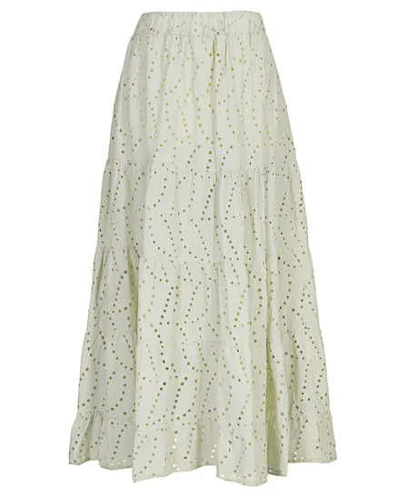 Baumwollrock mit Lochstickerei in beige von Made in Italy