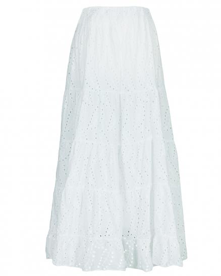 Baumwollrock mit Lochstickerei in weiss von Made in Italy