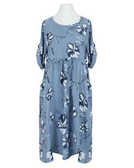 Blumen Leinenkleid in blau von Diana