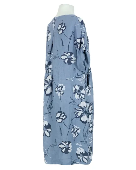 Blumen Leinenkleid in blau von Diana