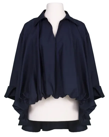 Bluse Ballonschnitt in blau von Made in Italy