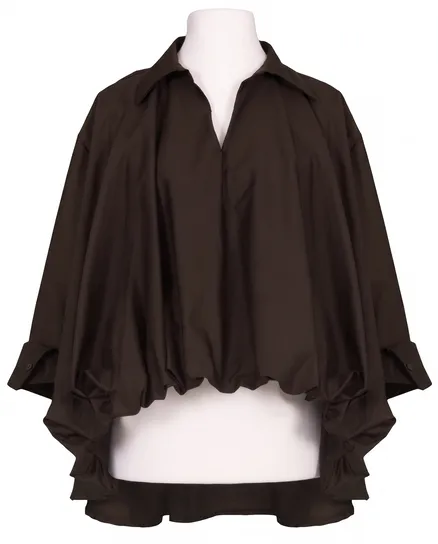 Bluse Ballonschnitt in braun von Made in Italy