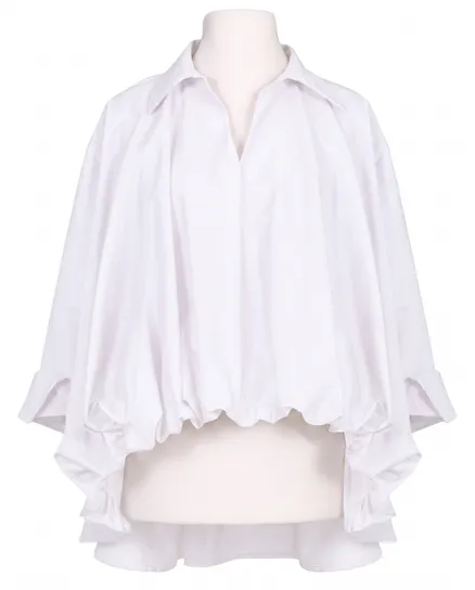 Bluse Ballonschnitt in wei� von Made in Italy