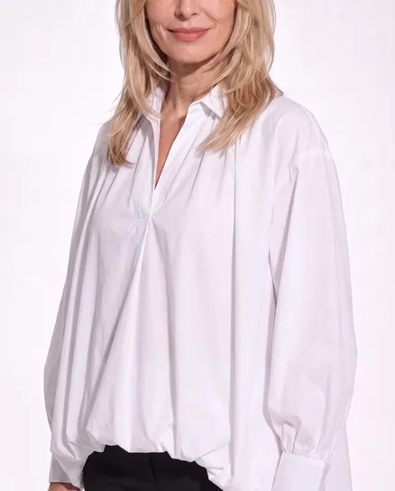 Bluse Ballonschnitt in wei� von Made in Italy