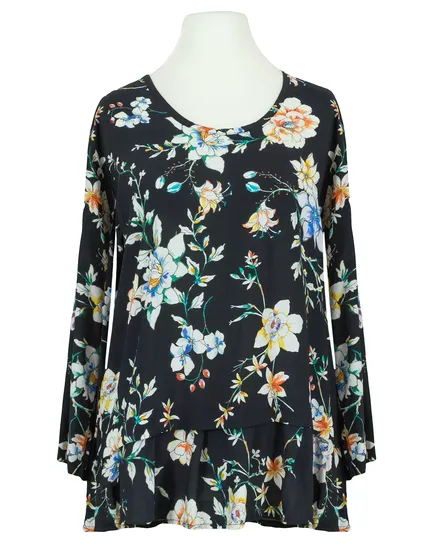 Bluse Blumenmuster in schwarz von RESTART