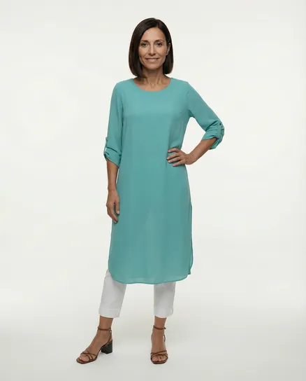 Bluse Chiffon in t�rkis von Moda