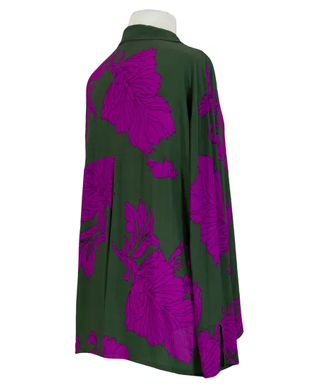 Bluse Floral in oliv von Made in Italy