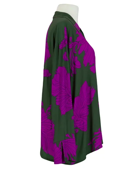 Bluse Floral in oliv von Made in Italy