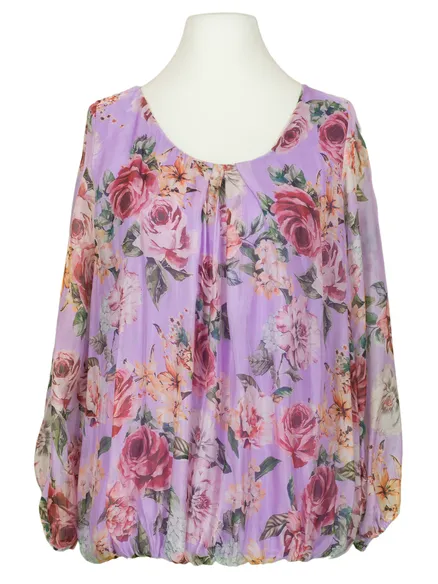 Bluse Floral mit Seide in flieder von Made in Italy