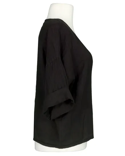 Bluse Leinen in schwarz von Made in Italy