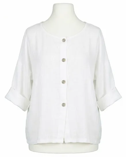 Bluse Leinen in wei� von Made in Italy